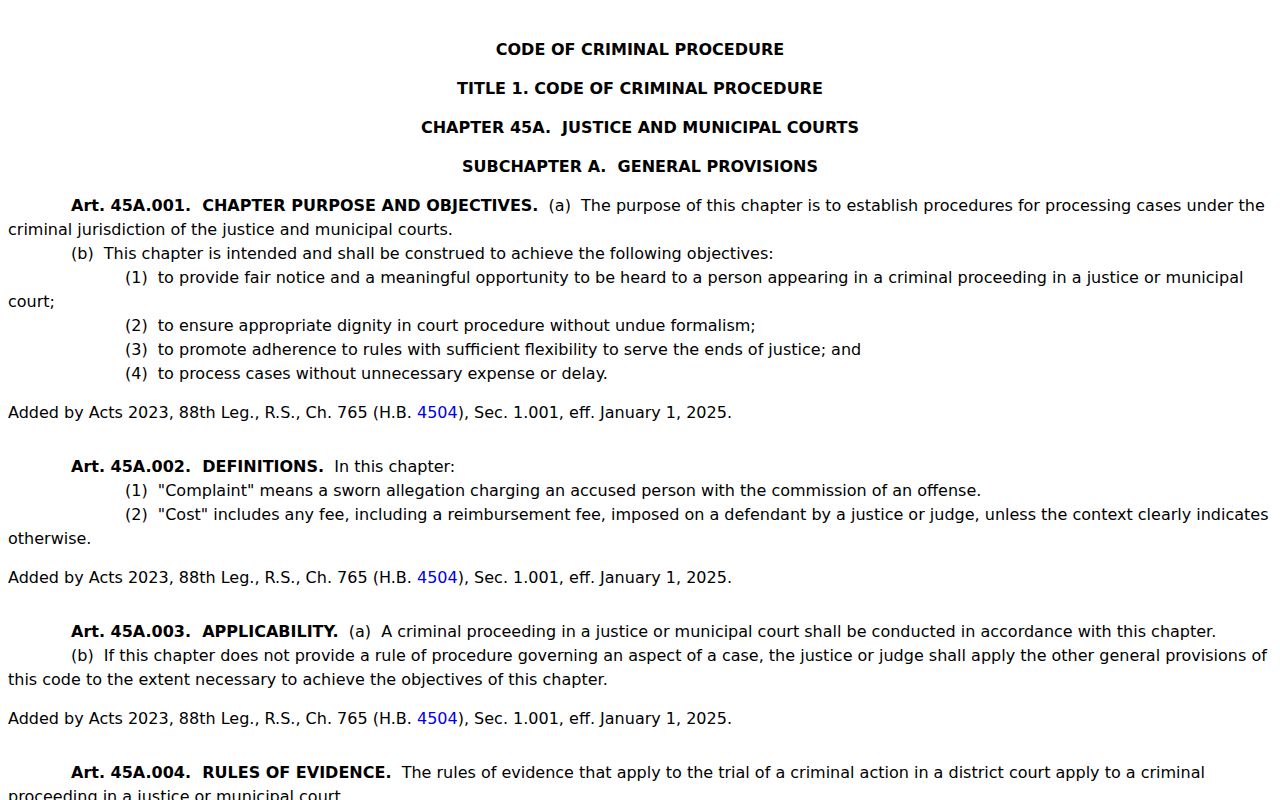 Schleicher County bench warrant reference: current Texas justice and municipal court procedures